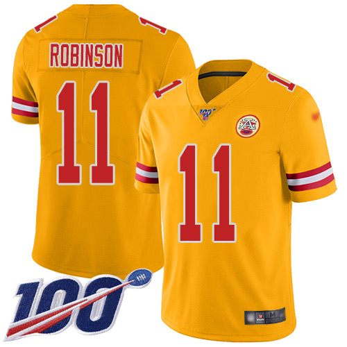 Men Kansas City Chiefs #11 Robinson Demarcus Limited Gold Inverted Legend 100th Season Football Nike NFL Jersey->nfl t-shirts->Sports Accessory
